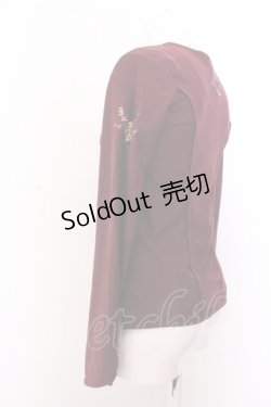 画像3: Ozz oneste / チャイナボタン配色カットソー  ワイン O-25-02-26-029-OO-TO-OW-OS