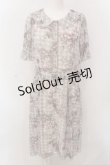 axes femme / 花柄フェミニンワンピース M ピンク O-25-02-26-1031-AX-OP-OW-OS