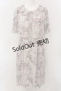 axes femme / 花柄フェミニンワンピース M ピンク O-25-02-26-1031-AX-OP-OW-OS