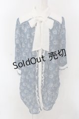 axes femme / エッフェル塔柄チュニック M ブルー O-25-02-26-1034-AX-OP-OW-OS