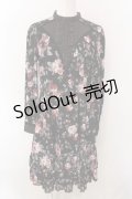 axes femme / 総バラベルト付ワンピース【ベルト欠品】  クロ O-25-02-26-1038-AX-OP-IG-OS