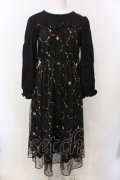 axes femme POETIQUE / 花刺繍チュールワンピース  黒 O-25-02-26-1039-AX-OP-ET-OS