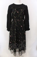 画像1: 【SALE】axes femme POETIQUE / 花刺繍チュールワンピース  黒 O-25-02-26-1039-AX-OP-ET-ZT474 (1)
