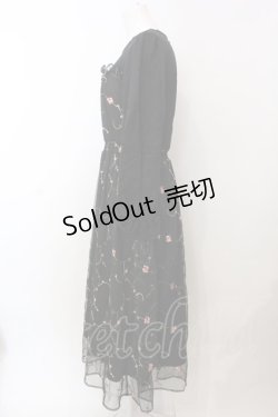 画像3: 【SALE】axes femme POETIQUE / 花刺繍チュールワンピース  黒 O-25-02-26-1039-AX-OP-ET-ZT474