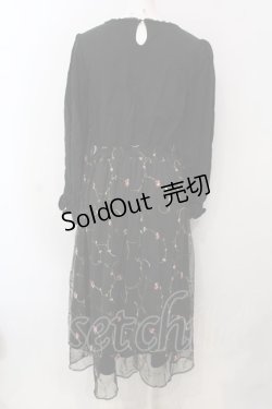 画像4: 【SALE】axes femme POETIQUE / 花刺繍チュールワンピース  黒 O-25-02-26-1039-AX-OP-ET-ZT474