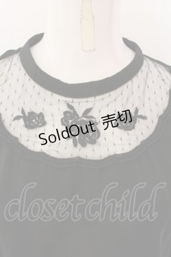 画像2: an another angelus / ヨークローズ刺繍プルオーバーブラウス  クロ O-25-02-26-1040-CA-BL-IG-OS