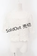 axes femme POETIQUE / ケミカルレースショートカーディガン M シロ O-25-02-26-1005-AX-TO-IG-OS