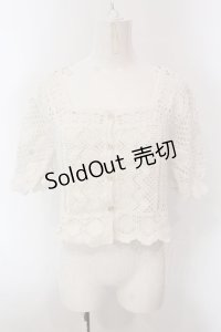 axes femme POETIQUE / ケミカルレースショートカーディガン M シロ O-25-02-26-1005-AX-TO-IG-OS