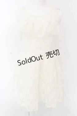 画像1: LIZ LISA / チュールレースノースリーブワンピース  アイボリー O-25-02-26-1054-LO-TO-IG-OS