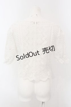 画像3: axes femme POETIQUE / ケミカルレースショートカーディガン M シロ O-25-02-26-1005-AX-TO-IG-OS