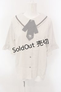 axes femme / タイ付ブラウス L ベージュ O-25-02-26-1008-AX-BL-IG-OS