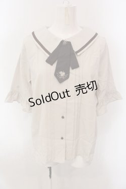 画像1: axes femme / タイ付ブラウス L ベージュ O-25-02-26-1008-AX-BL-IG-OS