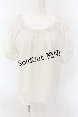 画像1: axes femme / レーススリーブトップス  アイボリー O-25-02-26-1010-AX-TO-IG-OS