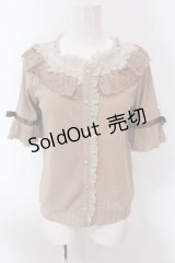 axes femme / 透けローズレースカットカーデ M ベージュ O-25-02-26-1013-AX-TO-SZ-OS