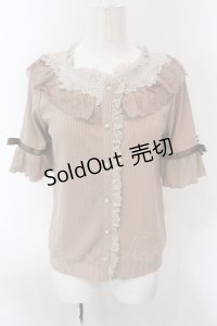 axes femme / 透けローズレースカットカーデ M ベージュ O-25-02-26-1013-AX-TO-SZ-OS