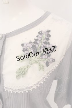 画像2: axes femme / リボン刺繍テレコ半袖カーディガン M ラベンダー O-25-02-26-1015-AX-TO-OW-OS