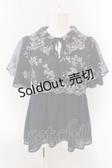 axes femme / チュール刺繍ロングシャツ M ネイビー O-25-02-26-1017-AX-BL-OW-OS