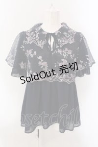 axes femme / チュール刺繍ロングシャツ M ネイビー O-25-02-26-1017-AX-BL-OW-OS