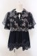 画像1: axes femme / チュール刺繍ロングシャツ M ネイビー O-25-02-26-1017-AX-BL-OW-OS (1)