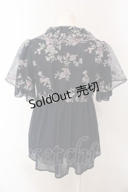 画像3: axes femme / チュール刺繍ロングシャツ M ネイビー O-25-02-26-1017-AX-BL-OW-OS
