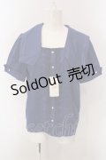axes femme / マリン風セーラーカラーブラウス F ブルー O-25-02-26-1019-AX-BL-IG-OS