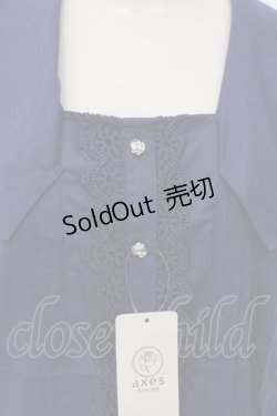 画像2: axes femme / マリン風セーラーカラーブラウス F ブルー O-25-02-26-1019-AX-BL-IG-OS