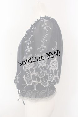 画像2: axes femme / フラワー刺繍シフォントップス M コン O-25-02-26-1021-AX-TO-OW-OS