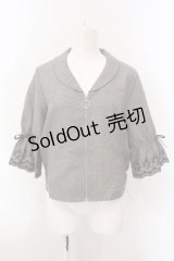 axes femme / スカラップ刺繍袖ブルゾン M グレー O-25-02-26-1025-AX-TO-SZ-OS