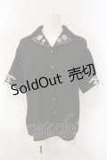 axes femme / 【美女と野獣】刺繍ブラウス M クロ O-25-02-26-1027-AX-BL-IG-OS