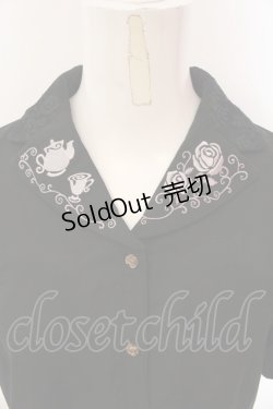 画像2: axes femme / 【美女と野獣】刺繍ブラウス M クロ O-25-02-26-1027-AX-BL-IG-OS