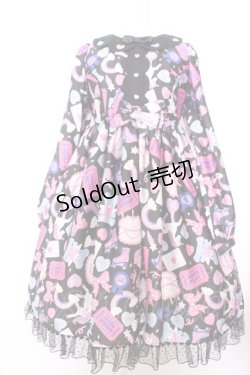 画像1: Angelic Pretty / Girly Stickerワンピース  クロ O-25-02-26-006-AP-OP-OW-OS