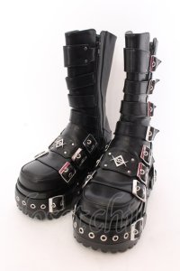 REFLEM / 7バックルプラットフォームブーツ 24ｃｍ ブラック O-25-02-26-072-PU-SH-OW-OS