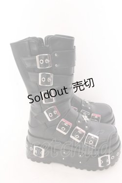 画像4: REFLEM / 7バックルプラットフォームブーツ 24cm ブラック O-25-02-26-072-PU-SH-OW-ZT-K017