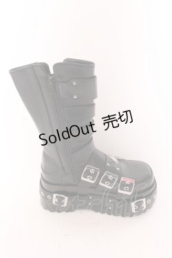 画像5: REFLEM / 7バックルプラットフォームブーツ 24cm ブラック O-25-02-26-072-PU-SH-OW-ZT-K017