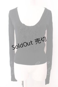 BPN / ビーズフリルニット M ブラック O-25-02-26-022-GO-TO-OW-OS