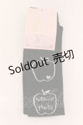 metamorphose / りんご柄オーバーニー  クロ O-25-02-27-030-ME-ZA-IG-OS