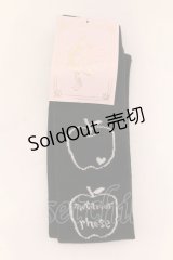 metamorphose / りんご柄オーバーニー  クロ O-25-02-27-030-ME-ZA-IG-OS