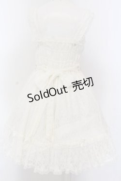 画像5: metamorphose / ラメ総レースシャーリングジャンパースカート  シロ O-25-02-27-1025-ME-OP-IG-OS