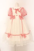 Angelic Pretty / ふんわりパフェワンピース  シロ×アカ O-25-02-27-1042-AP-OP-IG-OS