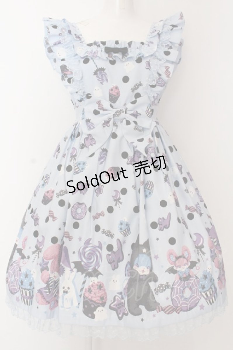 画像1: Angelic Pretty / Happy Treat Partyジャンパースカート  サックス O-25-02-27-1047-AP-OP-OW-OS (1)