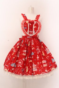 画像1: Angelic Pretty / magical etoileエプロン風スカート - アカ O-25-02-27-1057-AP-SK-OW-OS