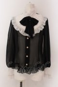 Angelic Pretty / シフォン切替ピンタックブラウス  クロ×シロ O-25-02-27-1063-AP-BL-IG-OS