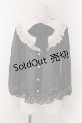 Angelic Pretty / シフォン切替ピンタックブラウス  クロ×シロ O-25-02-27-1063-AP-BL-IG-OS