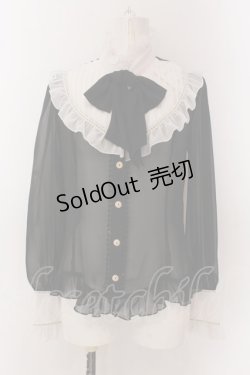 画像1: Angelic Pretty / シフォン切替ピンタックブラウス  クロ×シロ O-25-02-27-1063-AP-BL-IG-OS