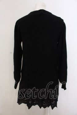 画像2: axes femme / ボトルネック裾レースプルオーバー M 黒 O-25-02-27-1078-AX-TO-SZ-OS
