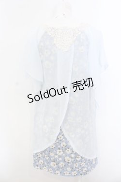 画像2: 【SALE】axes femme / 花柄重バックデザインチュニ M サックス O-25-02-27-1084-AX-TO-OW-ZT459