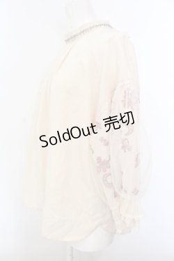 画像2: axes femme / ミュシャ チュール袖ブラウス  オフ O-25-02-27-1086-AX-BL-AS-ZT508