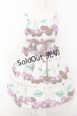 画像1: 【SALE】（海外ロリィタブランド）Diamond Honey / チョコレートチェリージャンパースカート  サックス×パープル O-25-02-27-1091-LO-OP-IG-ZT024
