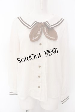 画像1: Amavel / 刺繍クロスタイブラウス  アイボリーＸブラウン O-25-02-27-1093-CA-BL-SA-OS