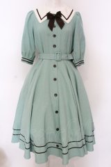 Innocent World / エレノアワンピース M セラドングリーン×ショコラ O-25-02-27-1013-IW-OP-IG-OS